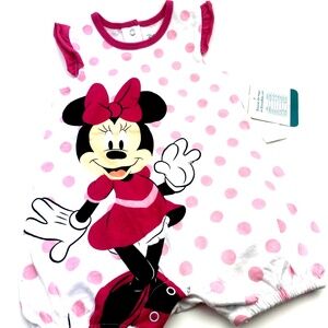 Disney Baby Minnie Mouse Size 3/6m Girls Snap Buttons Summer Children Infants